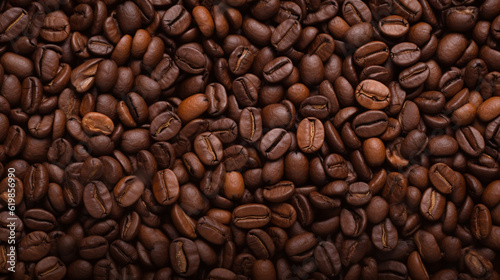 コーヒー豆でいっぱいの背景GenerativeAI