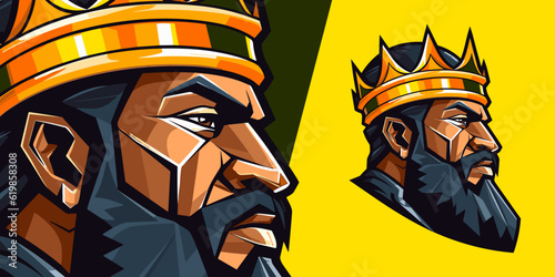 Sport and E-Sport Teams' Mascot: African King Crown Logo Illustration in Vector