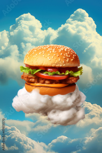Celestial Feast: The Towering Burger of the Skies