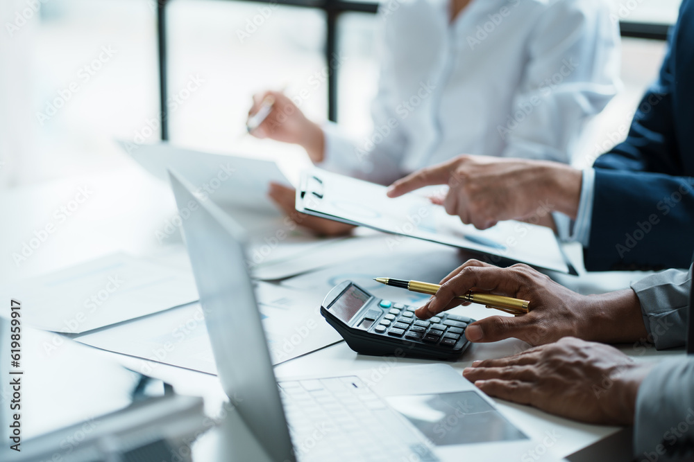 Business Consulting meeting working and brainstorming new business project finance investment concept. Business Consulting meeting working and brainstorming new business project finance investment concept.
