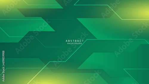 Abstract green and yellow geometric background with copy space.