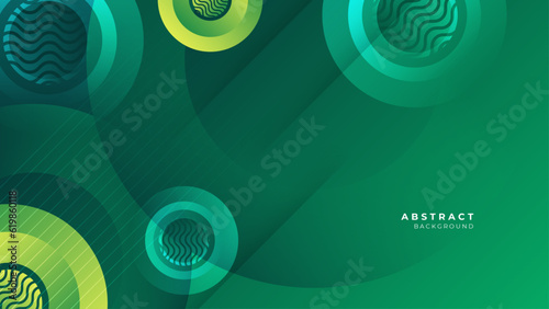 Abstract green and yellow geometric background with copy space.