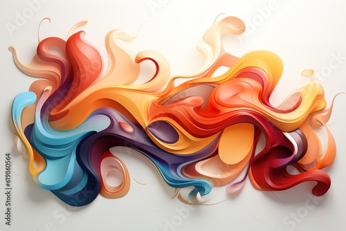 abstract 3d art design with colored curves