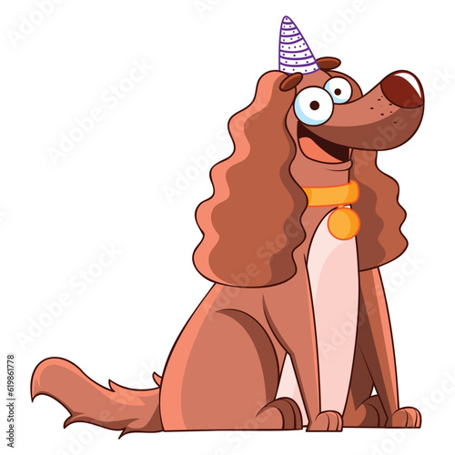 Vector Cartoon Cocker Spaniel Dog Character isolated illustration