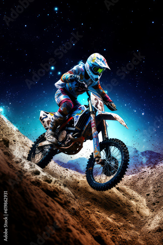 motocross rider on the road