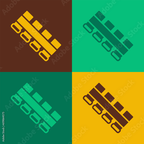 Pop art Hunting cartridge belt with cartridges icon isolated on color background. Bandolier sign. Hunter equipment, armament. Vector