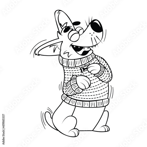 Vector Cartoon welsh corgi dog Character isolated illustration