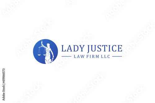 Lady of justice logo design iustitia goddes law legal icon symbol