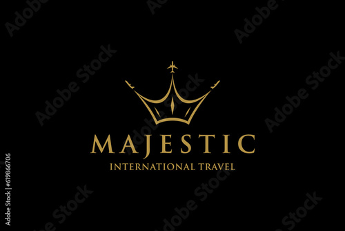 Royal crown logo design luxury gold icon symbol majestic