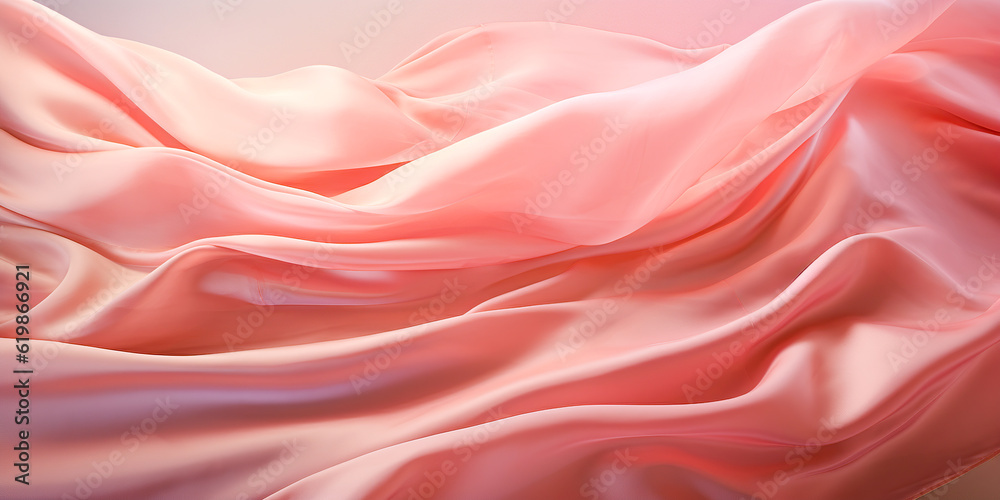 Obraz premium Pink silk cloth is floating background