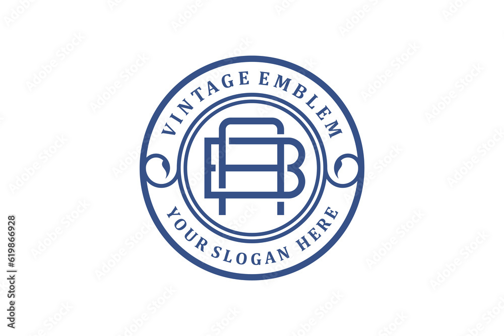 AB initial letter logo design rounded shape border frame AB initial letter logo design rounded shape border frame