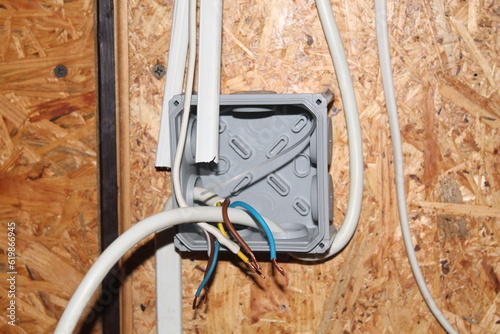 Installation of a junction box and an electrical outlet
