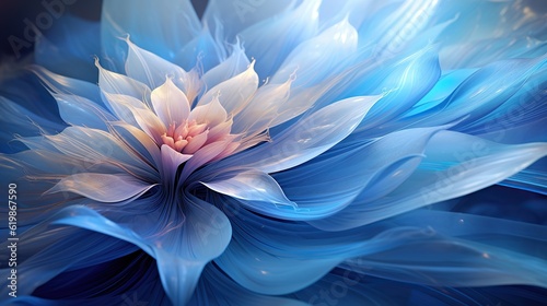Blue abstract fractal background Generative AI © pector