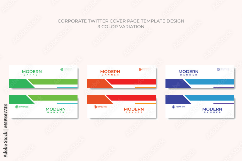 Obraz premium Business webinar horizontal Abstract banner design web template with 3 color theme.