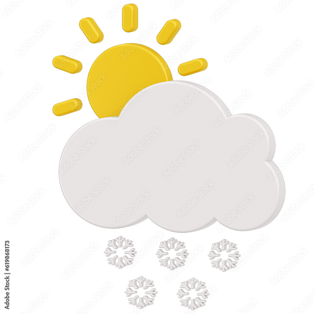 Snowfall and sun