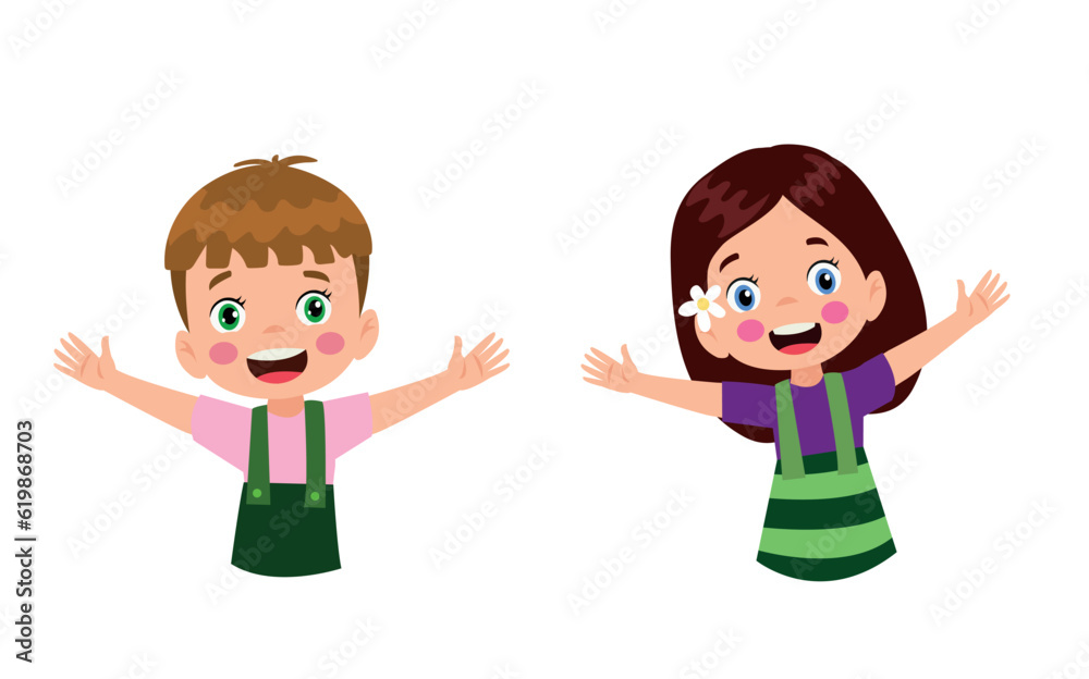 Vector Illustration Of Children Playing Vector Illustration Of Children Playing