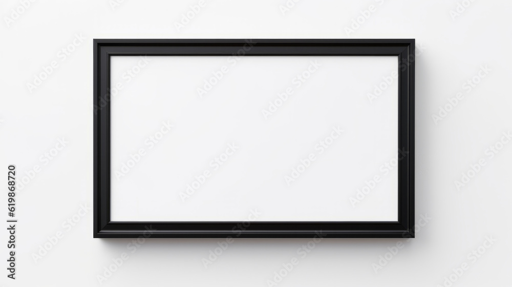 Black picture frame isolated on a white blank background Black picture frame isolated on a white blank background