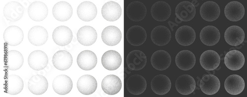 Fotografia Round shaped dotted objects, stipple elements
