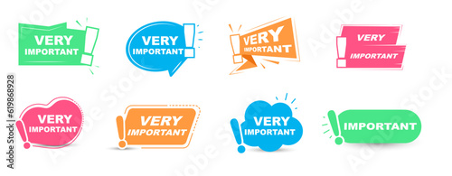 Important message sign. Frame with text and exclamation mark