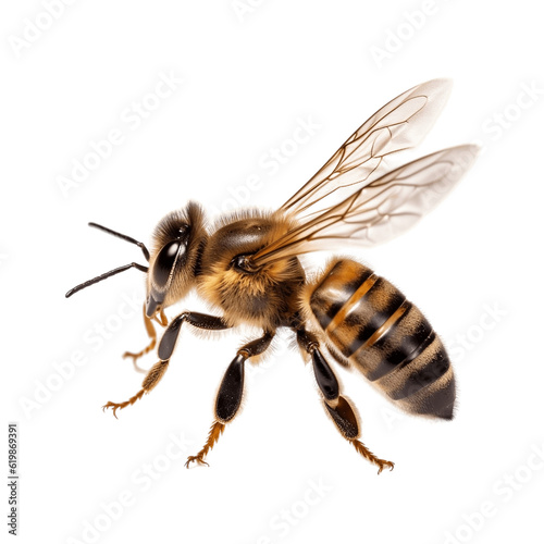 Honeybee on a transparent background. AI