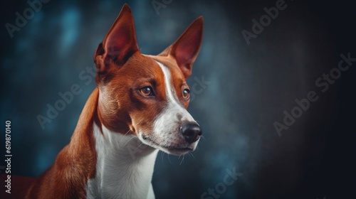 Photo basenji kongo terrier dog red basenji portrait.Generative AI © sudipdesign
