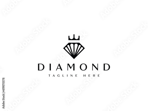 luxury diamond jewelry king queen logo design