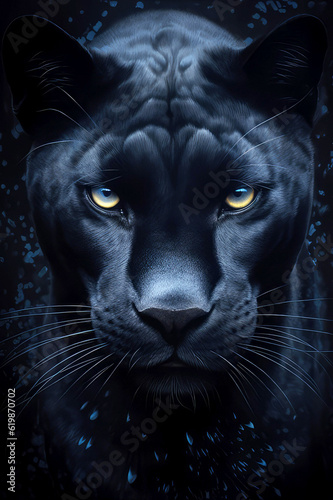 black puma portrait