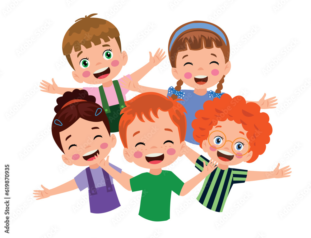 little kid hug best friend and feel happy little kid hug best friend and feel happy