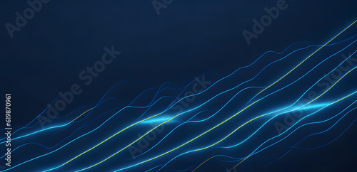 Abstract technology background, blue light rays, AI Generative © Pingun