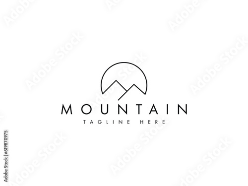 minimal mountain line logo design