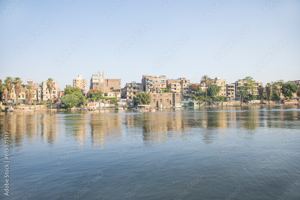 Beautiful view of the buildings on the waterfront in Cairo, Egypt