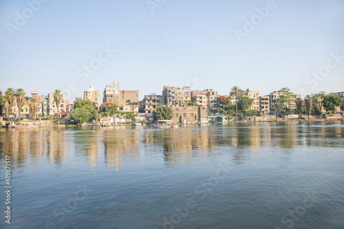 Beautiful view of the buildings on the waterfront in Cairo  Egypt