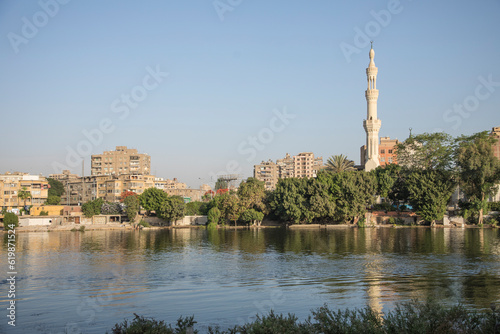 Beautiful view of the buildings on the waterfront in Cairo, Egypt