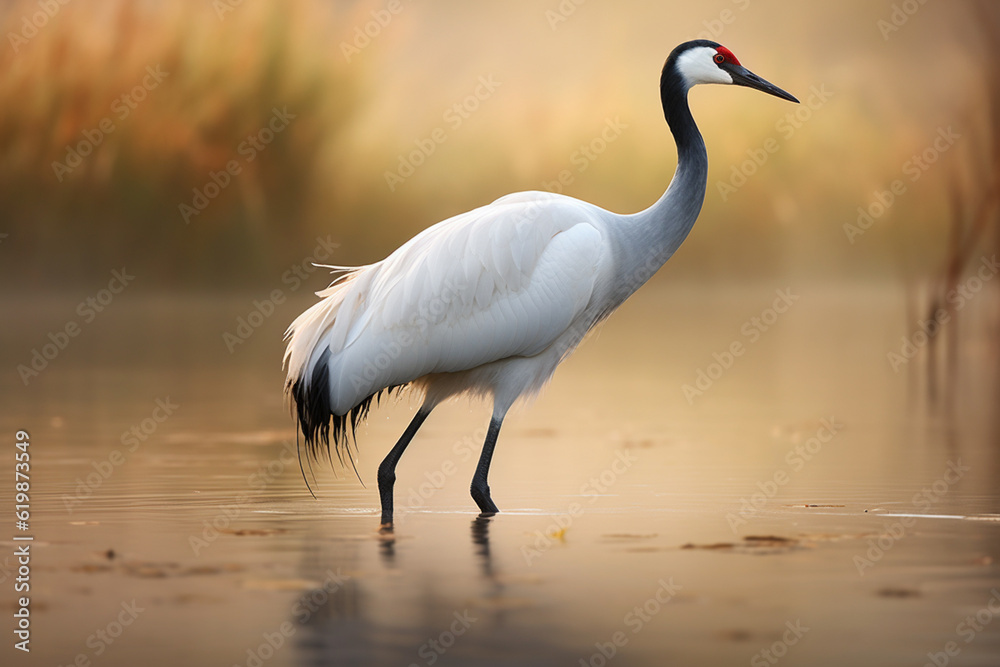 Fototapeta premium A lone crane in the forest