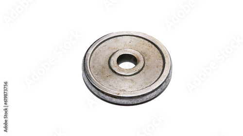 steel ball weightlifting white background