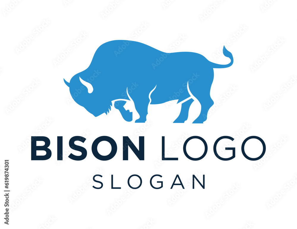 Logo about Bison on a white background. created using the CorelDraw application.