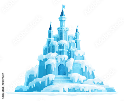 Ice castle illustration isolated.