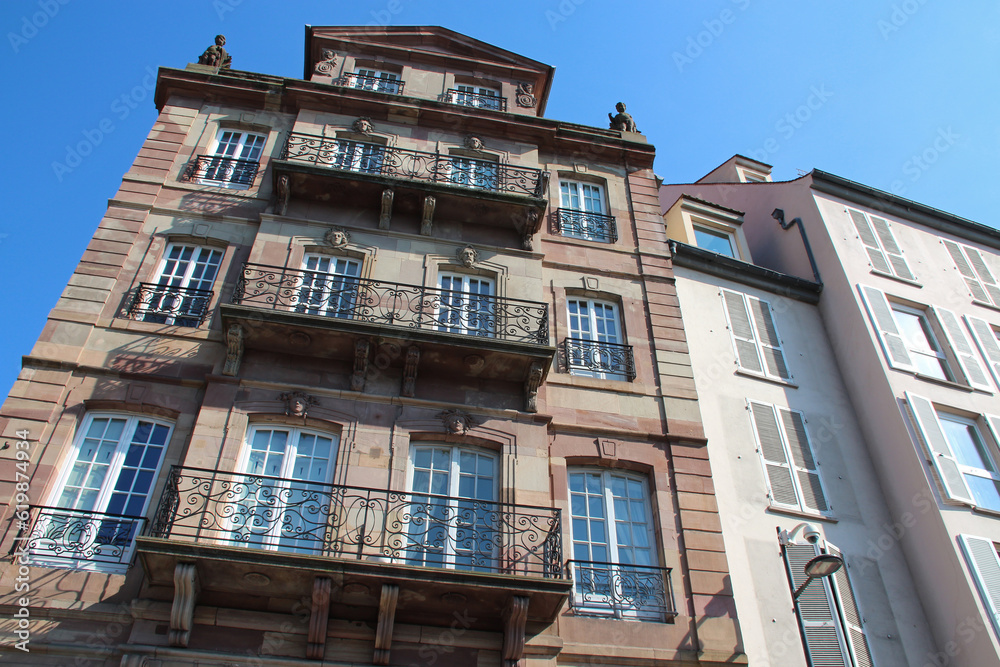 old flat building in strasbourg in alsace (france)