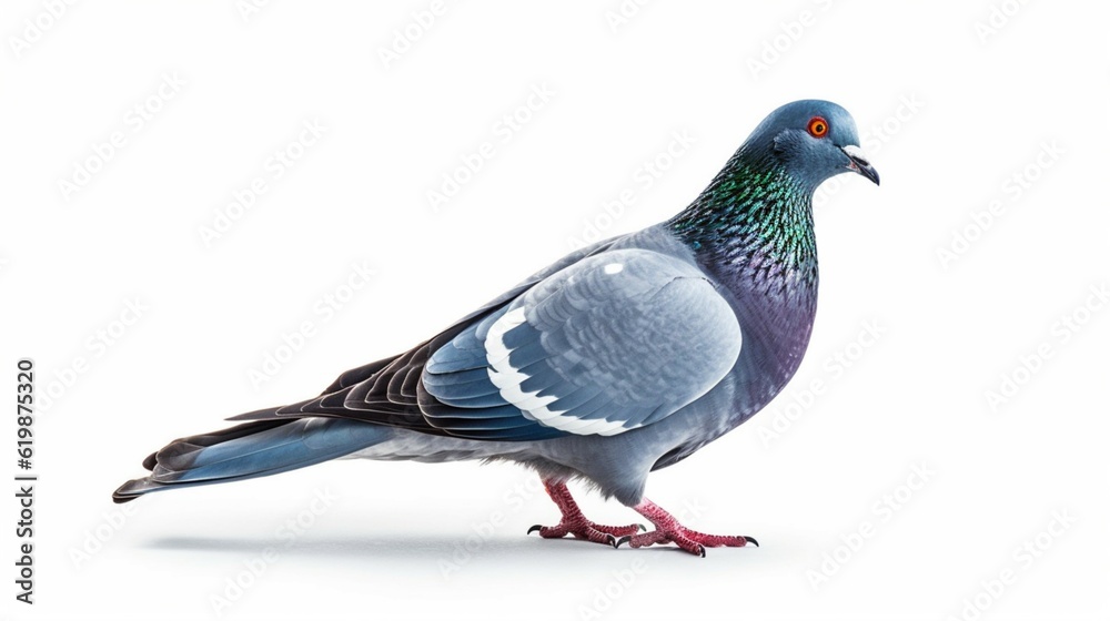 pigeon isolated on white background.Generative AI pigeon isolated on white background.Generative AI