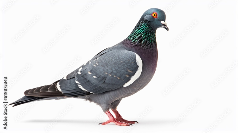pigeon isolated on white background.Generative AI pigeon isolated on white background.Generative AI