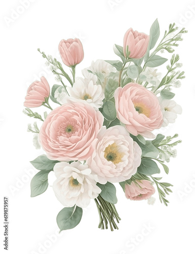 Botanical Blooms: Elegant Floral Illustration on Decorative Background, Artistic floral composition with lilac and pink peonies, perfect for invitations or cards.