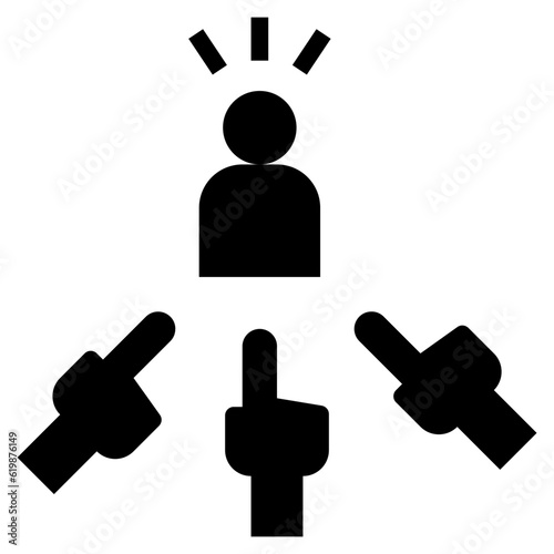 bullying glyph style icon