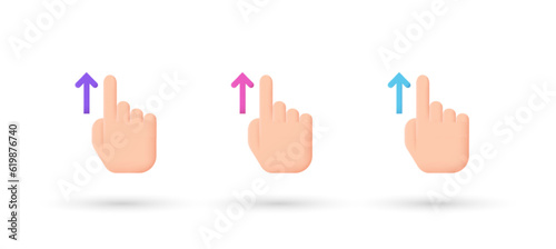 3d editable illustration touch screen gestures icon purple, pink and blue, 3d, vector, suitable for web illustrations, hero pages, landing pages.
