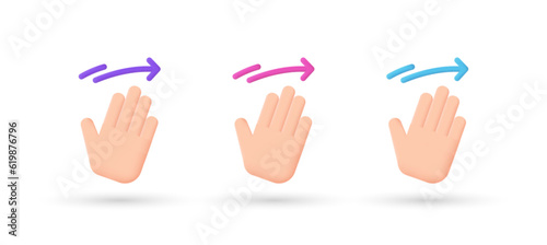 3d editable illustration touch screen gestures purple, pink and blue, 3d, vector, suitable for web illustrations, hero pages, landing pages.