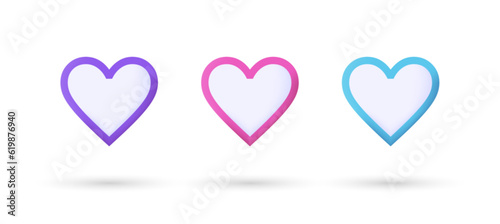 3d editable illustration heart symbol purple, pink and blue, 3d, vector, suitable for web illustrations, hero pages, landing pages. Love icon.