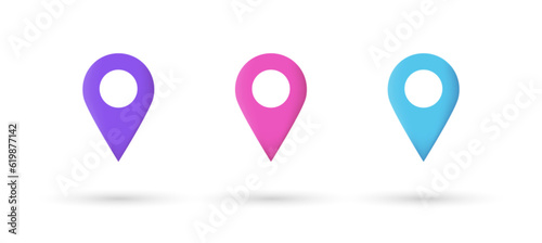 3d editable illustration point of location purple, pink and blue, 3d, vector, suitable for web illustrations, hero pages, landing pages. 3d map marker.
