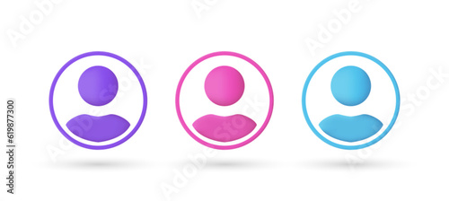 3d editable illustration user or people icon vector purple, pink and blue, 3d, vector, suitable for web illustrations, hero pages, landing pages.