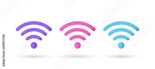 3d editable illustration wifi signal icon vector purple, pink and blue, 3d, vector, suitable for web illustrations, hero pages, landing pages.