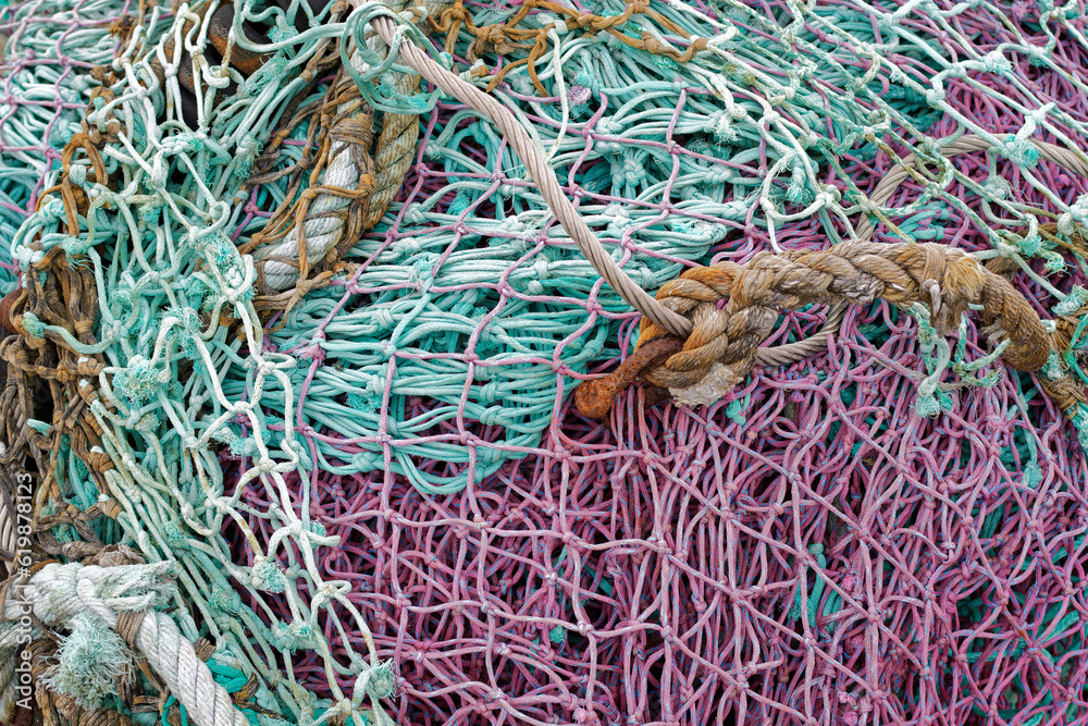 gros plan sur des filets de peche gros plan sur des filets de peche