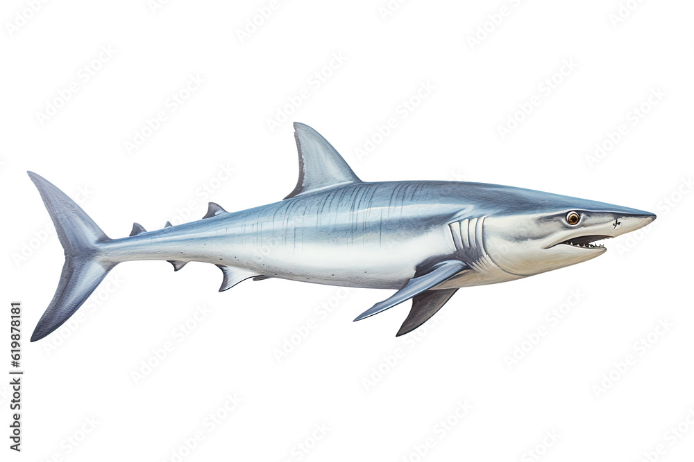 Fototapeta premium shark on transparent background (PNG). Generative AI.
